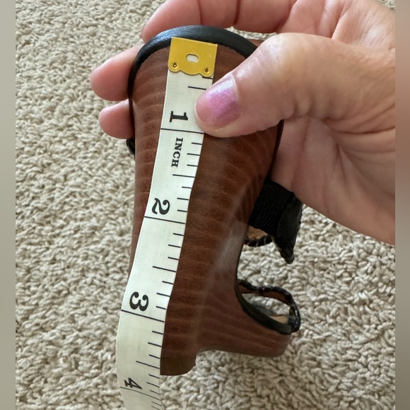 EUC Jack Rogers Layne black leather wedges size 7 - Picture 6 of 7